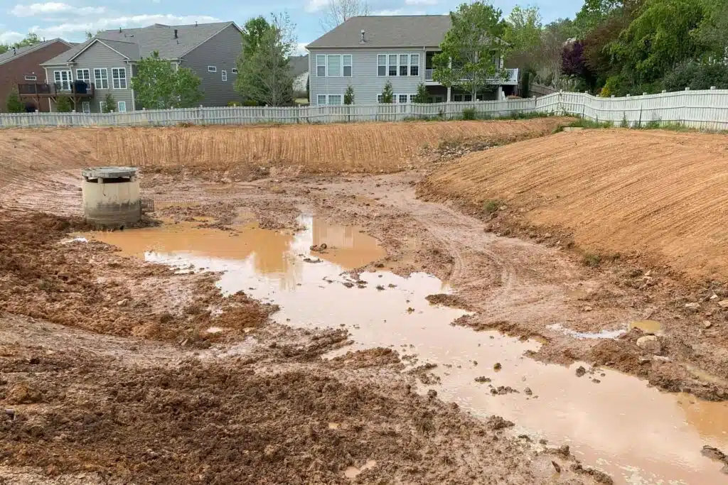 retention pond construction in Atlanta, Georgia